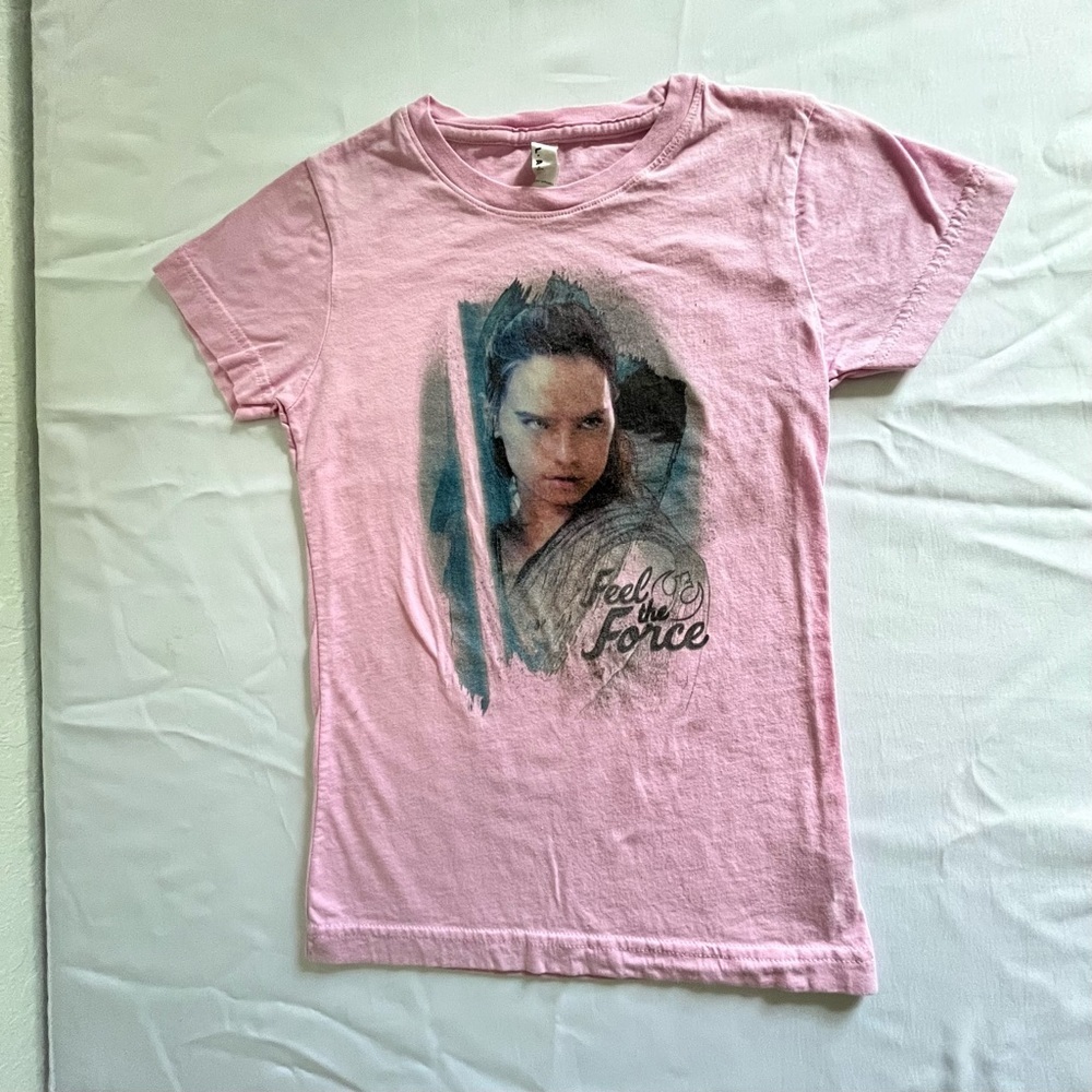 Super Girl Star Wars Rey Bundle of 2 Girls Short Sleeve Tee Shirts Large 10/12 - Picture 2 of 13
